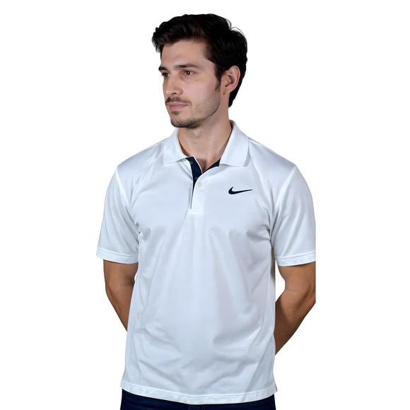 Nike Dri-FIT Victory White Tennis Polo Shirt Men’s Medium | Athletic Golf Top - Picture 1 of 9
